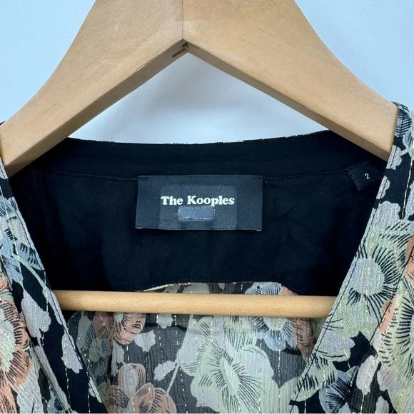 THE KOOPLES Anthropologie Wanted Silk Floral Print Ruffle Dress - Picture 10 of 16